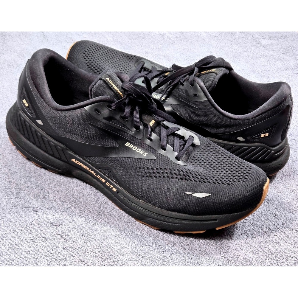 Brooks Adrenaline GTS 23 Running Shoes Mens 14 Black Gum Excellent 1103911D056